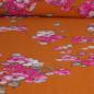 Preview: Viskose Plissé Blumen orange pink
